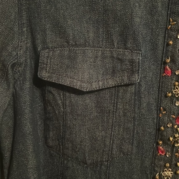 Susan graver blue jeans shirt with stones design hard to find size Xs denim - Picture 4 of 10